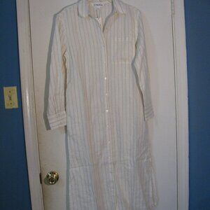 * Striped Dress NWT $59 XS Small The Drop 100% Linen Button Up Stripes